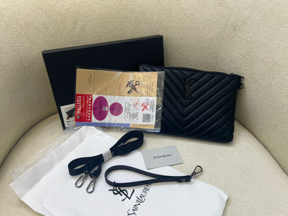 YSL Loulou Quilted Zip Clutch