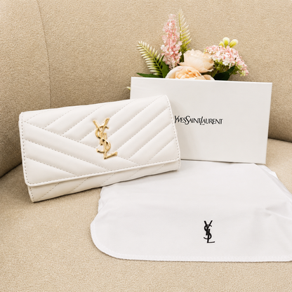 YSL Monogram Chevron Envelope Wallet