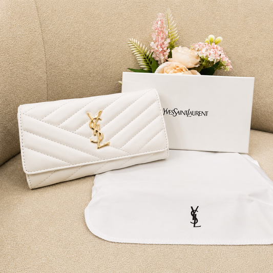 YSL Monogram Chevron Envelope Wallet