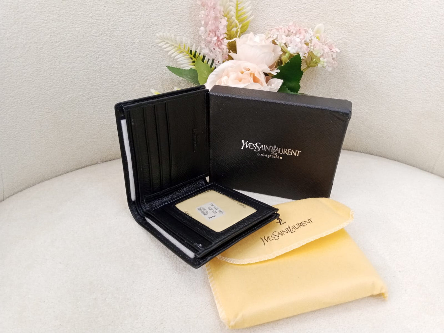 YSL Saint Laurent Croc Embossed Premium Leather Bifold Wallet