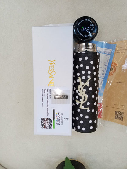 YSL Saint Laurent Polka Dot Insulated Smart Temperature Water Bottle