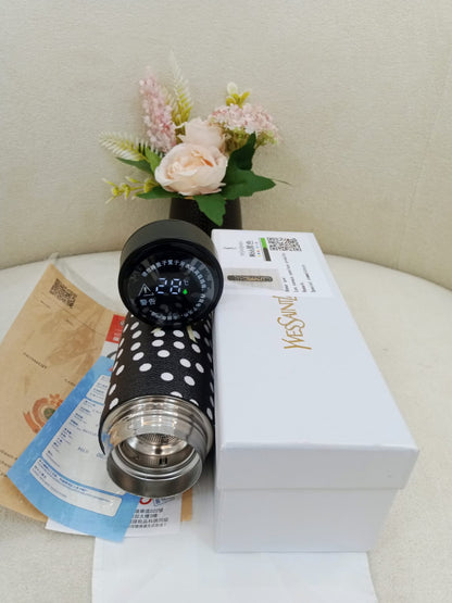 YSL Saint Laurent Polka Dot Insulated Smart Temperature Water Bottle