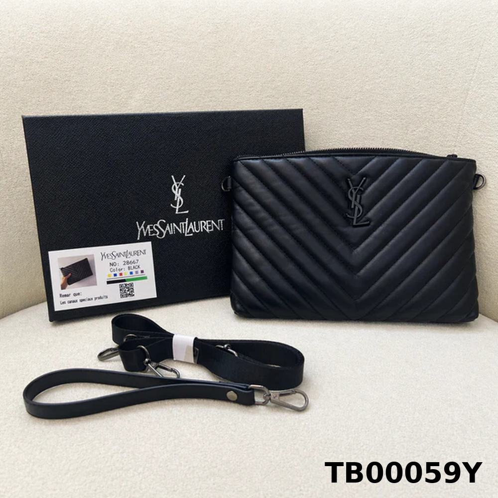 YSL Loulou Quilted Zip Clutch