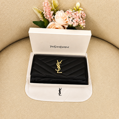 YSL Monogram Chevron Envelope Wallet