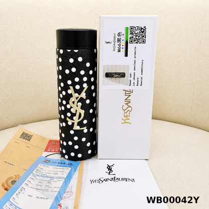 YSL Saint Laurent Polka Dot Insulated Smart Temperature Water Bottle