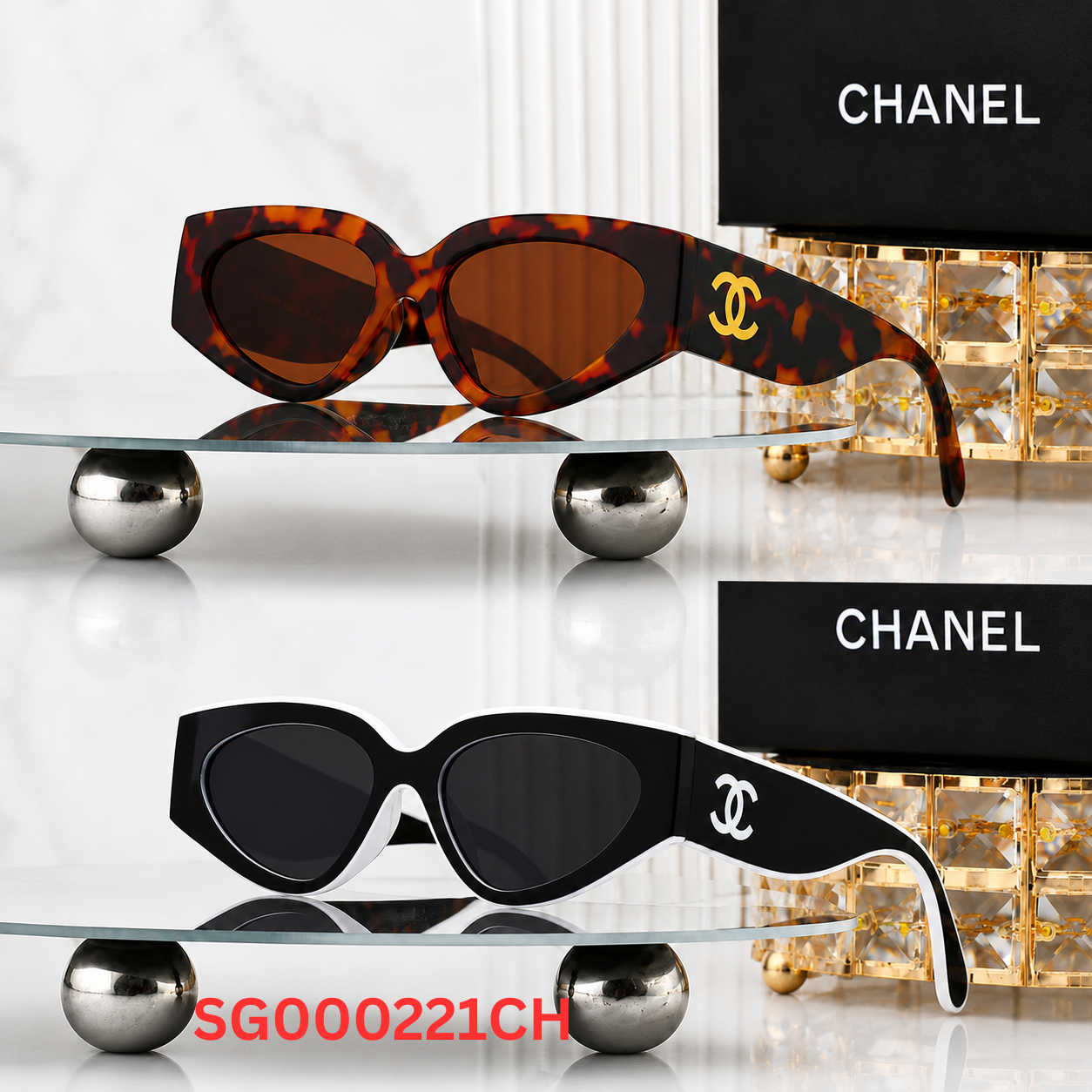Chanel Oversized Cat-Eye Fashion Sunglasses