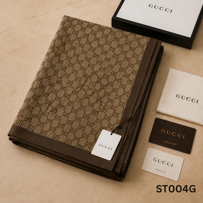 Gucci GG Monogram Classic Luxury Stole – Brown