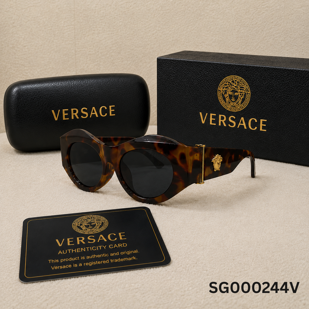 Versace Medusa Tortoiseshell Cat-Eye Sunglasses