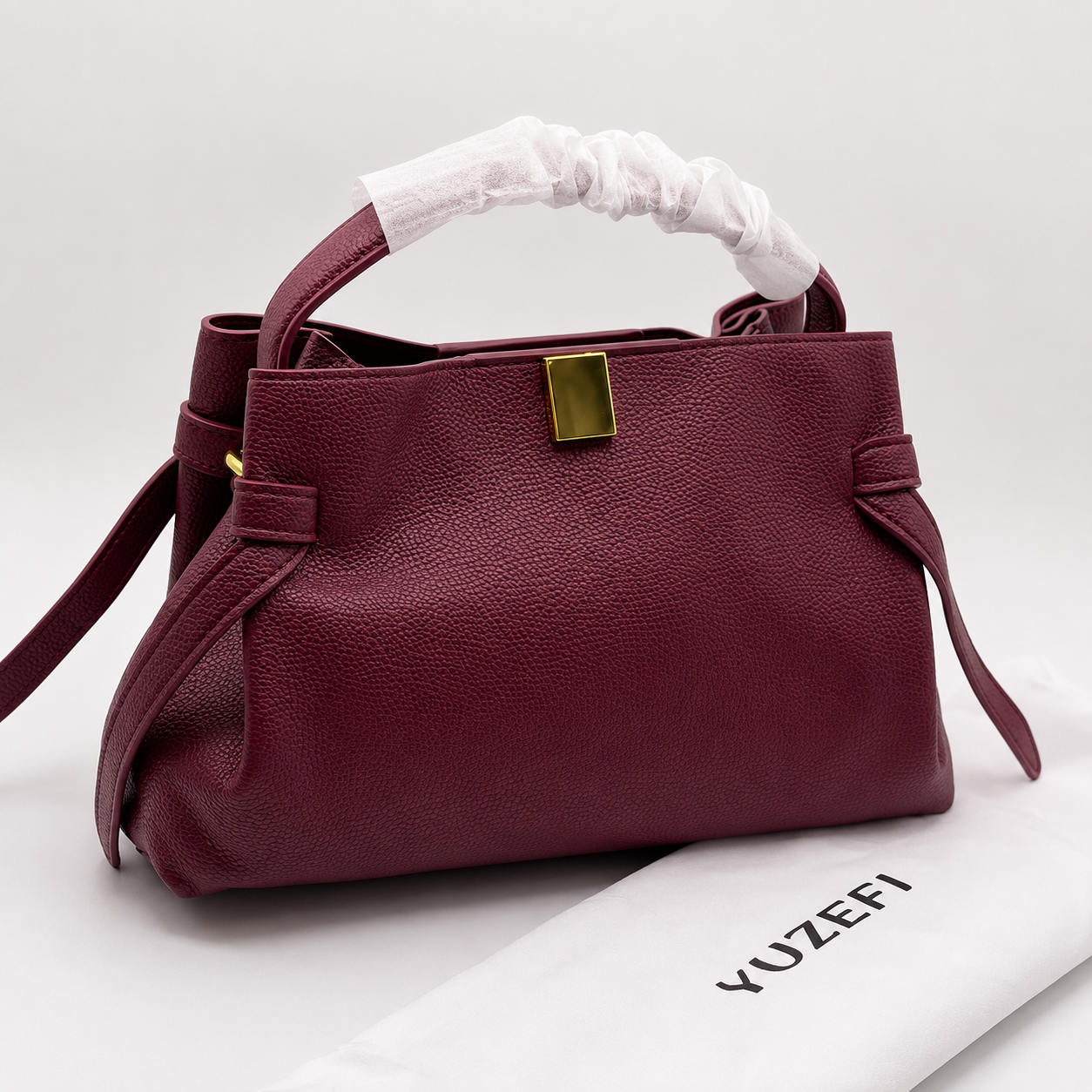 Yuzefi Soft Leather Top Handle Shoulder Bag