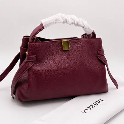 Yuzefi Soft Leather Top Handle Shoulder Bag