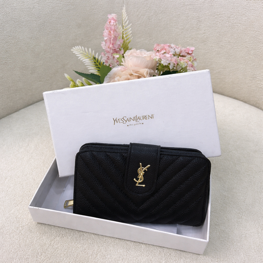 Yves Saint Laurent Quilted Zip Wallet Style