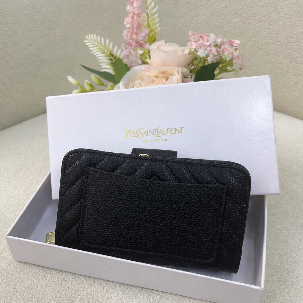 Yves Saint Laurent Quilted Zip Wallet Style