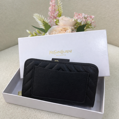 Yves Saint Laurent Quilted Zip Wallet Style