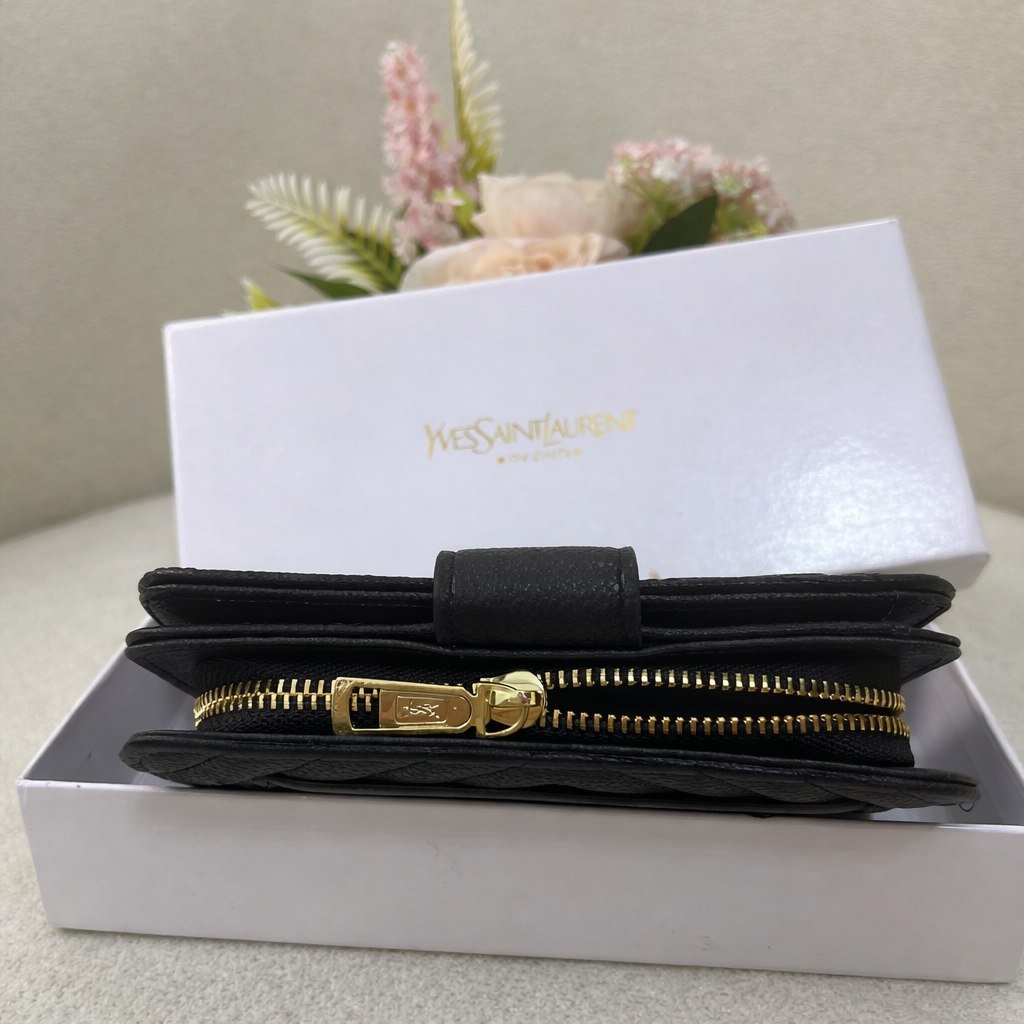 Yves Saint Laurent Quilted Zip Wallet Style