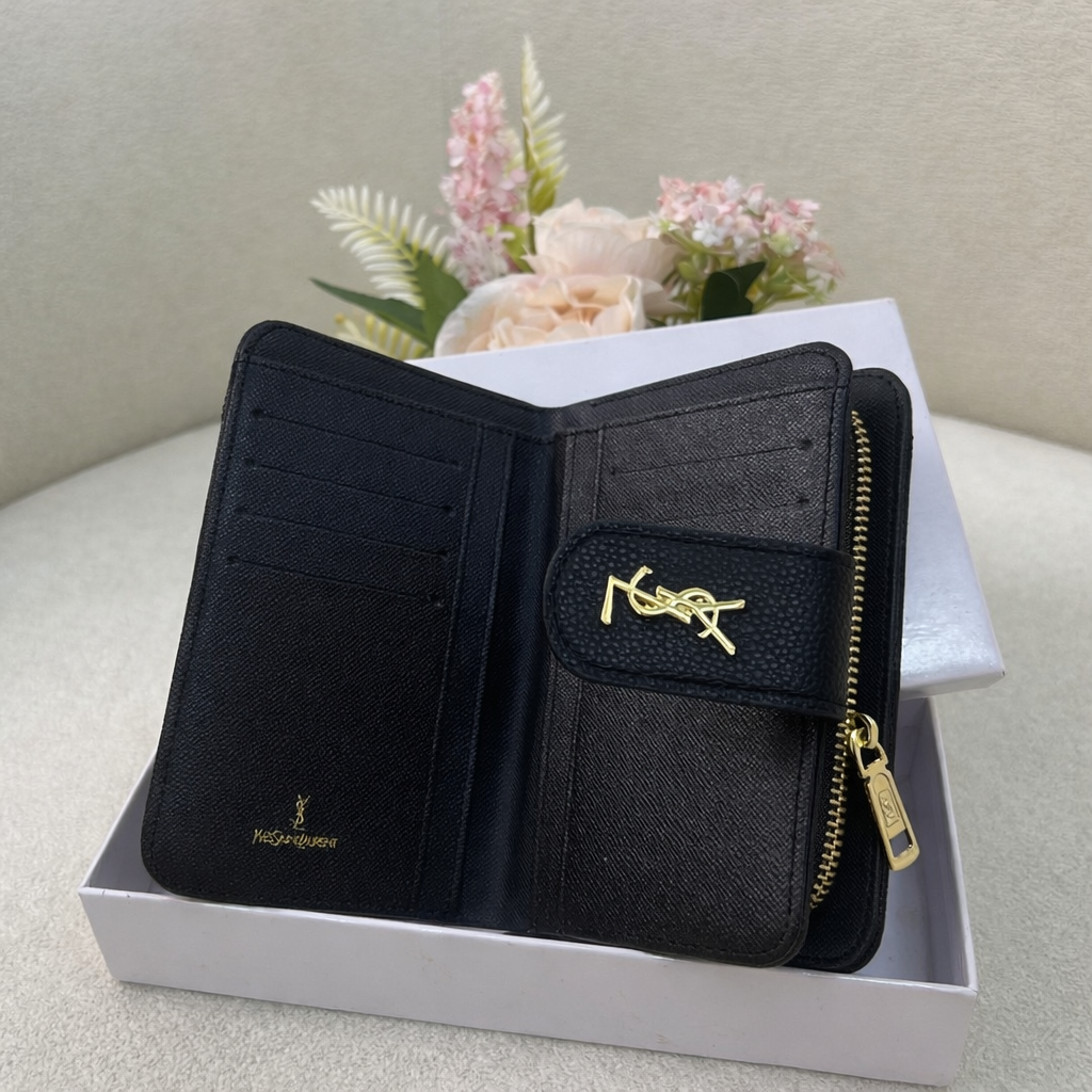 Yves Saint Laurent Quilted Zip Wallet Style
