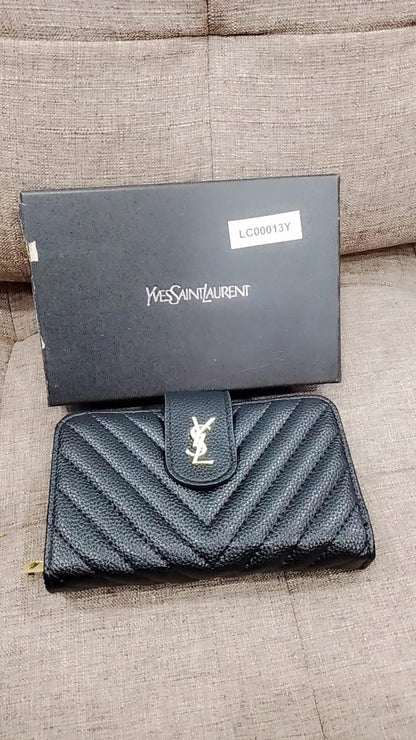 Yves Saint Laurent Quilted Zip Wallet Style