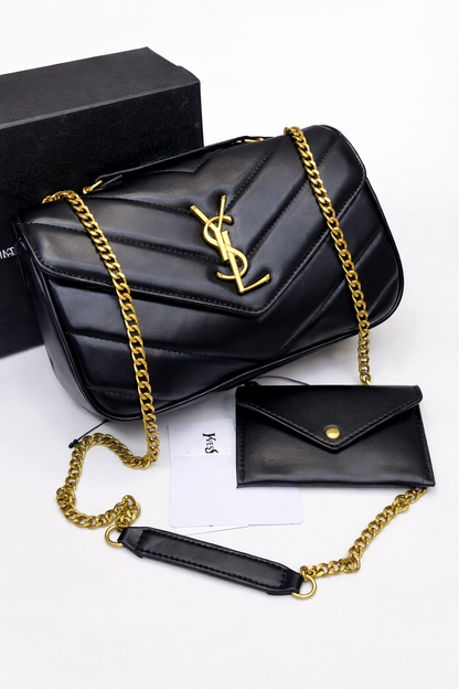 Yves Saint Laurent Style Chevron Chain Shoulder Bag