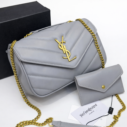 Yves Saint Laurent Style Chevron Chain Shoulder Bag