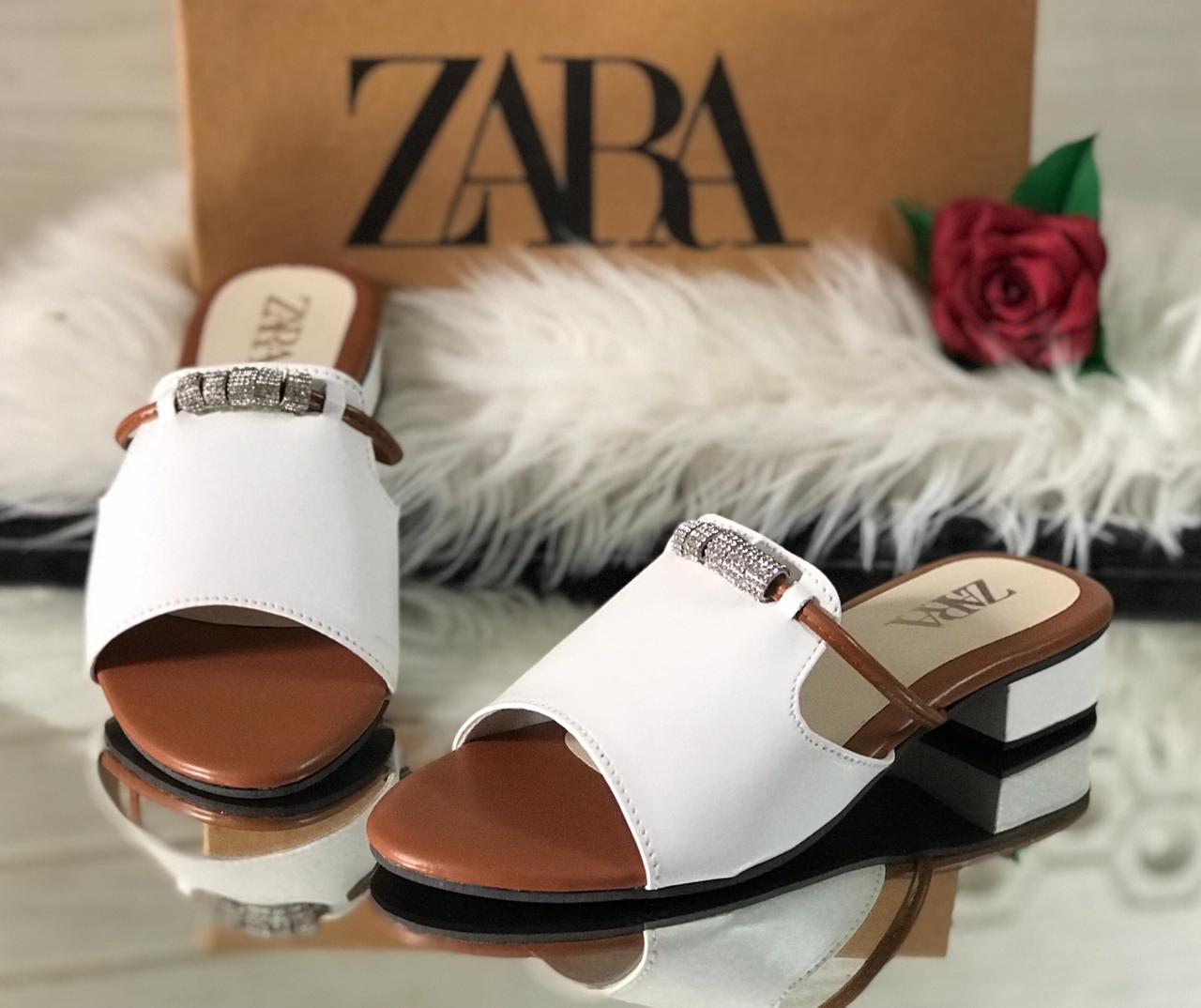 ZARA Crystal Detail Slide Sandals