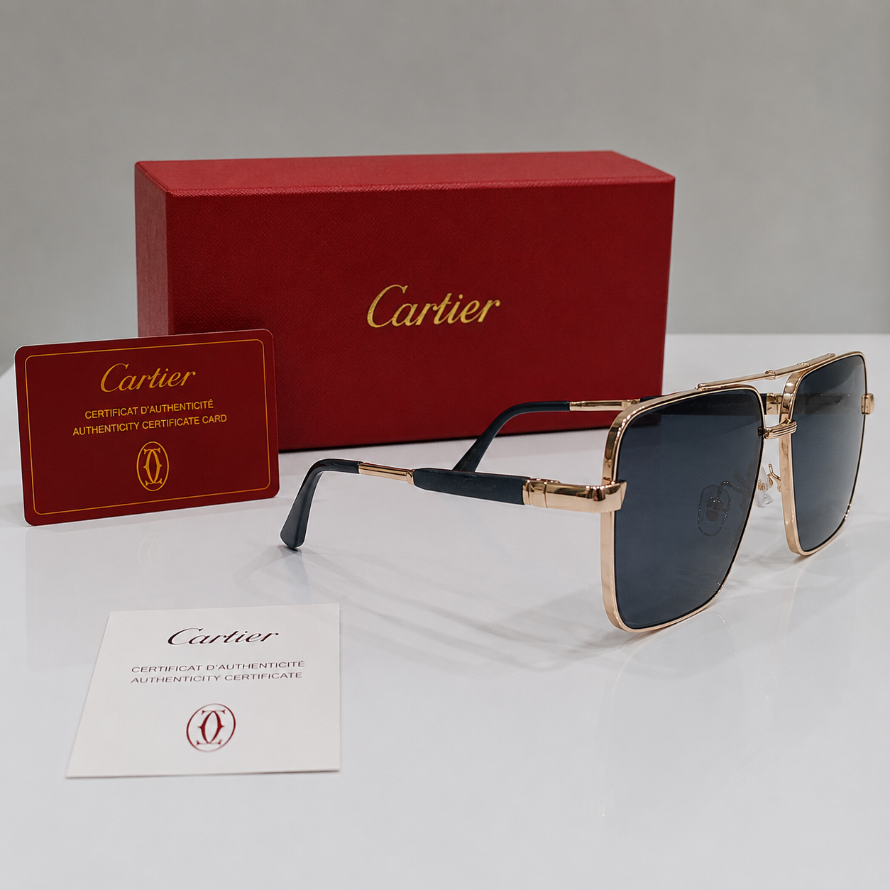 Cartier Santos Oversized Square Gradient Sunglasses