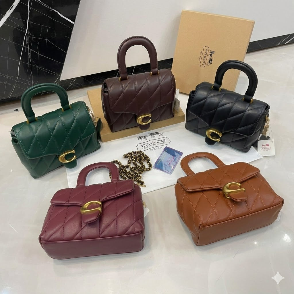 CoachTabby Quilted Top Handle Bag in leather