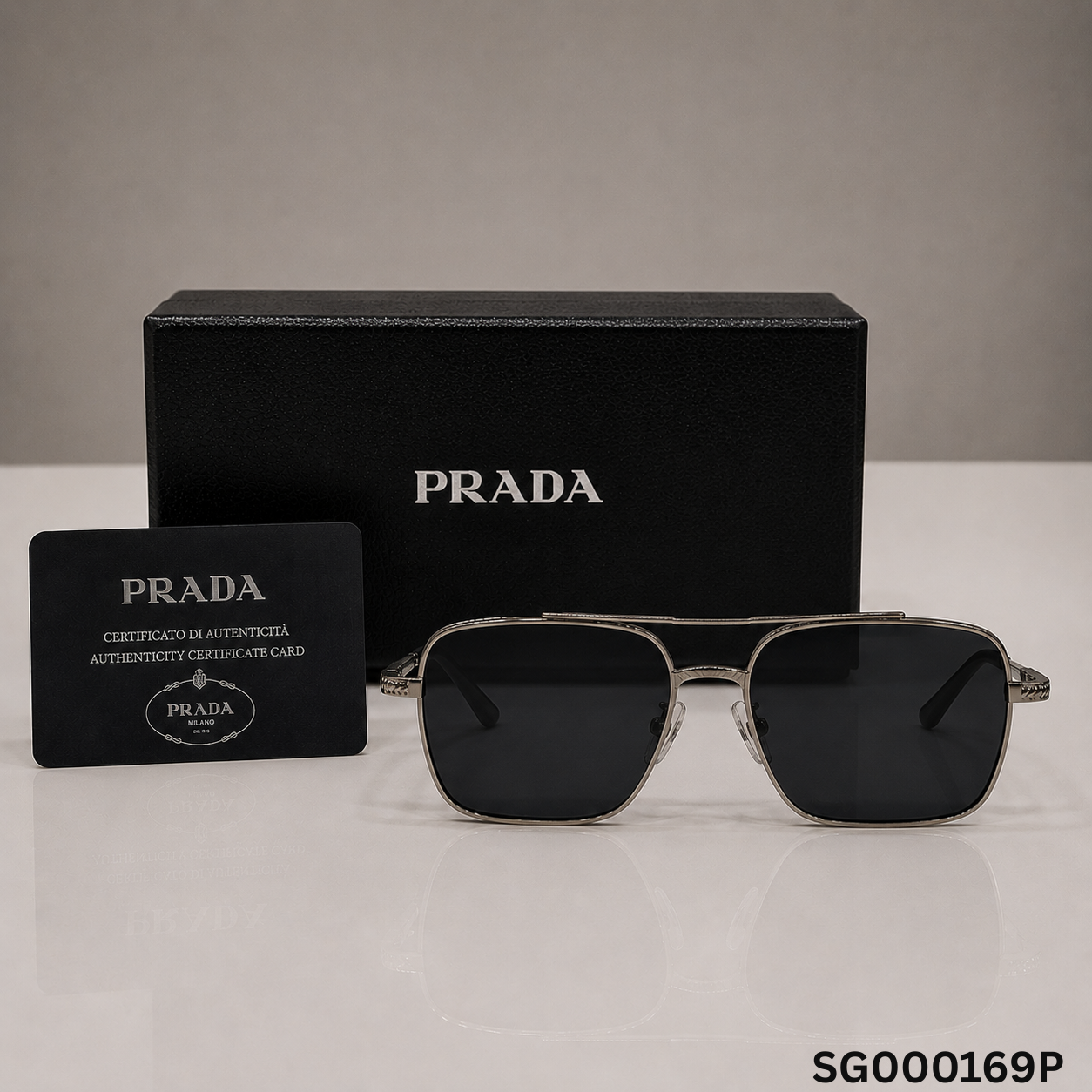 Prada Milano Classic Aviator Square Sunglasses