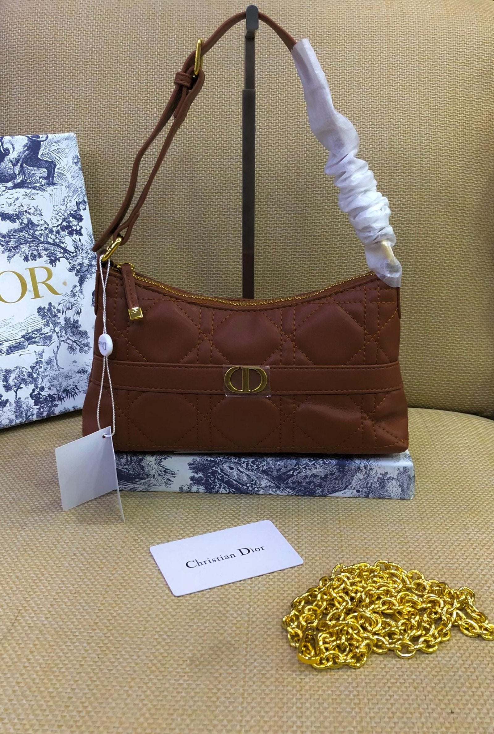 Dior Caro Pouch with Chain