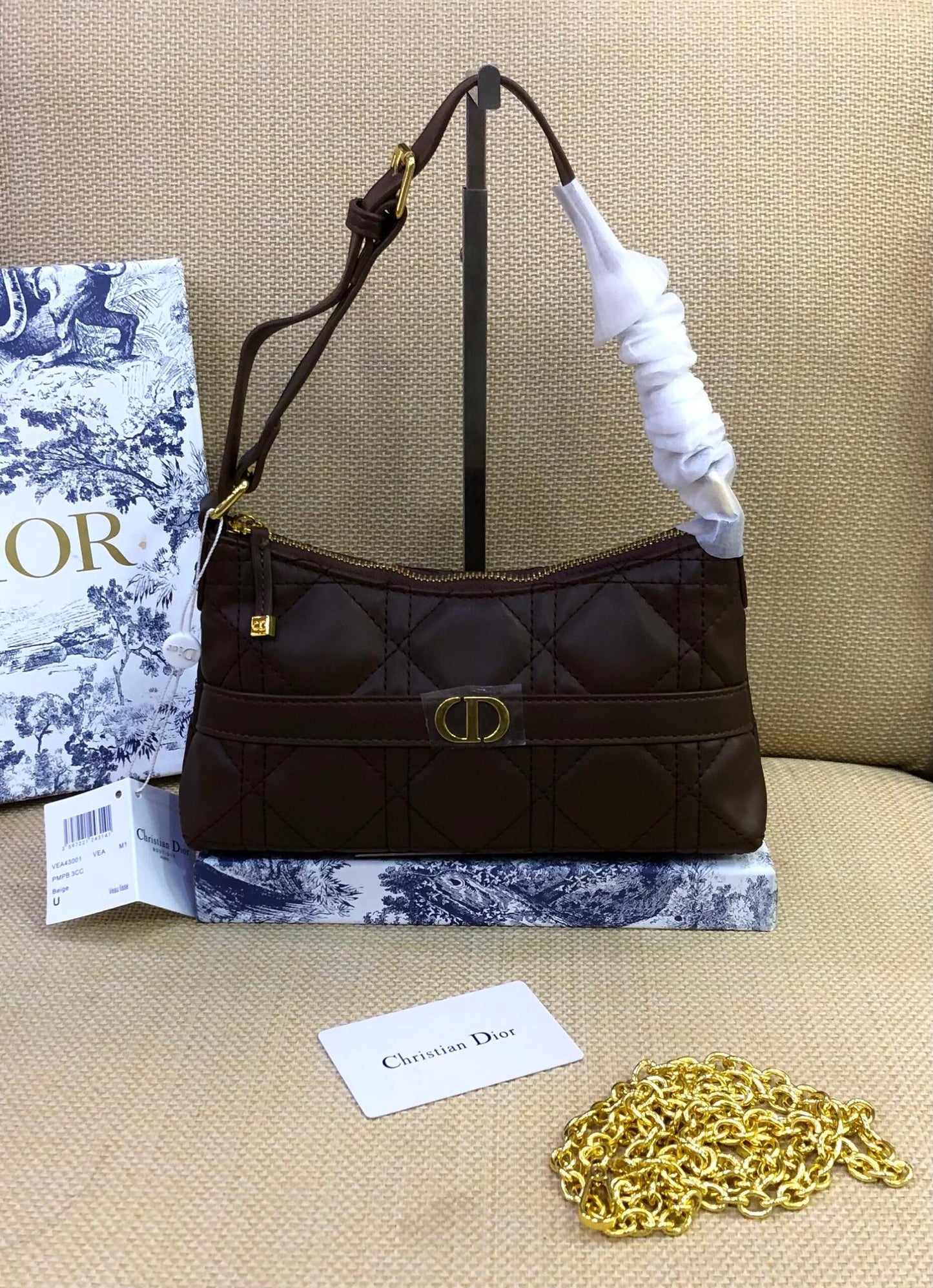 Dior Caro Pouch with Chain