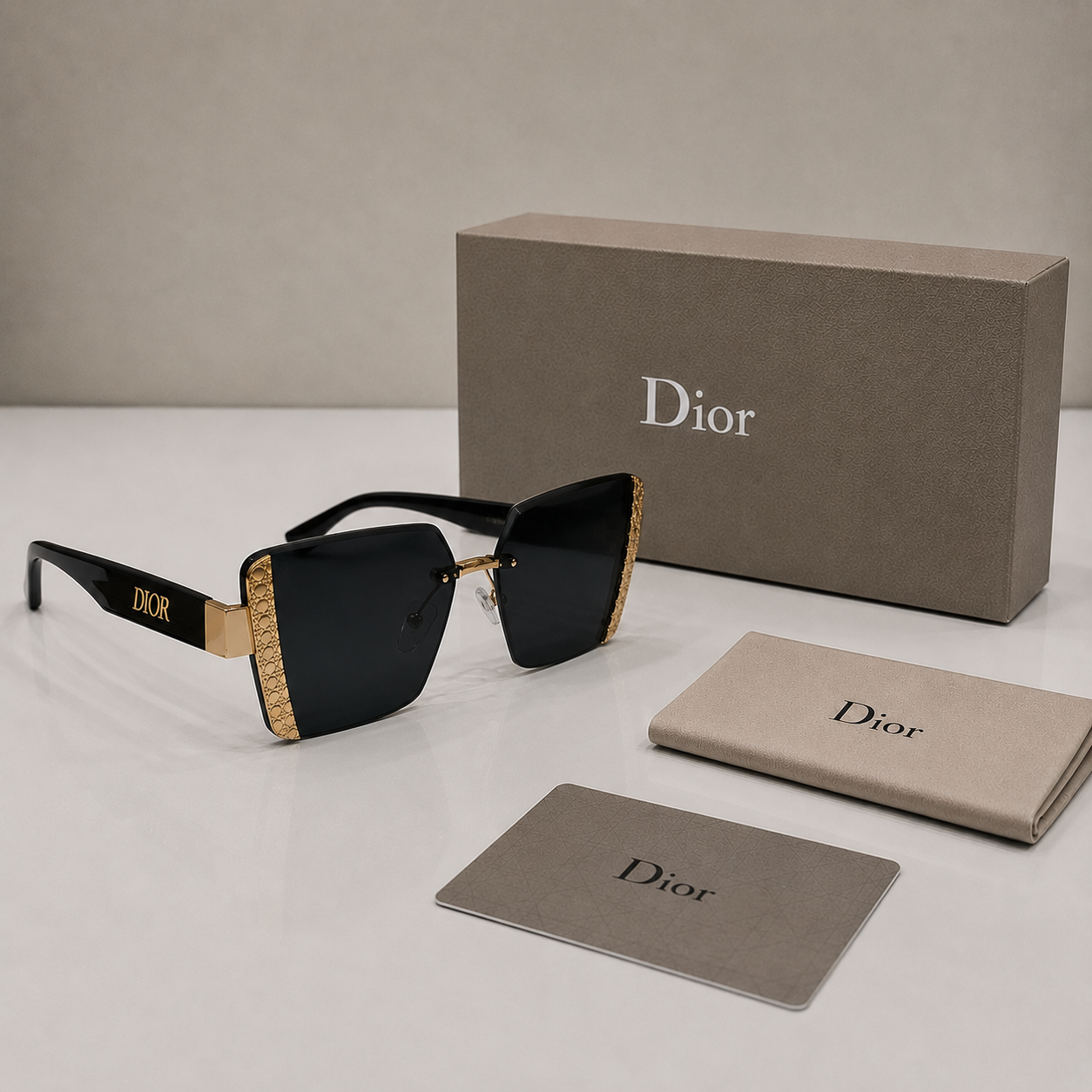 Dior Signature Square Rimless Sunglasses
