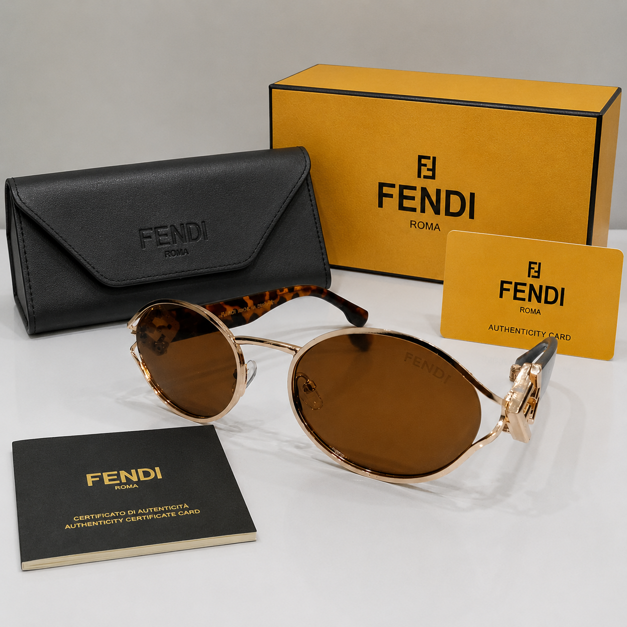 Fendi Oval Metal Frame Sunglasses