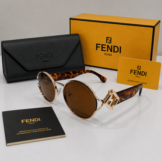 Fendi Oval Metal Frame Sunglasses