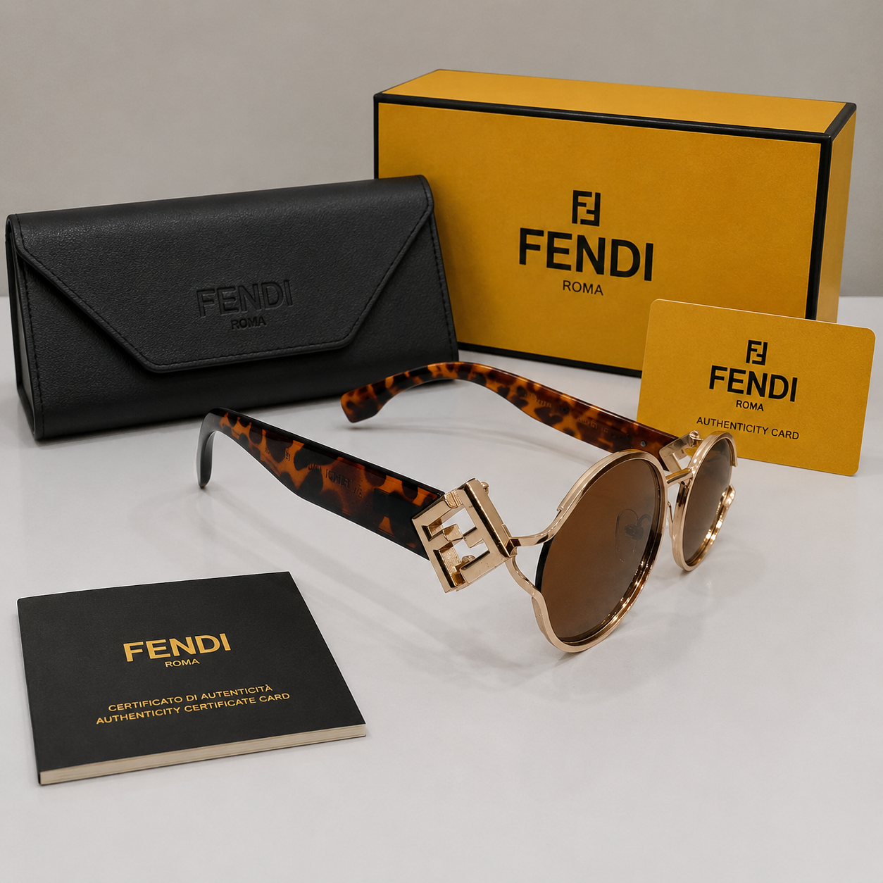 Fendi Oval Metal Frame Sunglasses