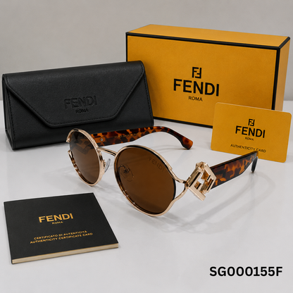 Fendi Oval Metal Frame Sunglasses