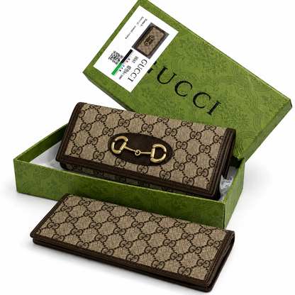 Gucci-Inspired GG Supreme Horsebit Long Wallet