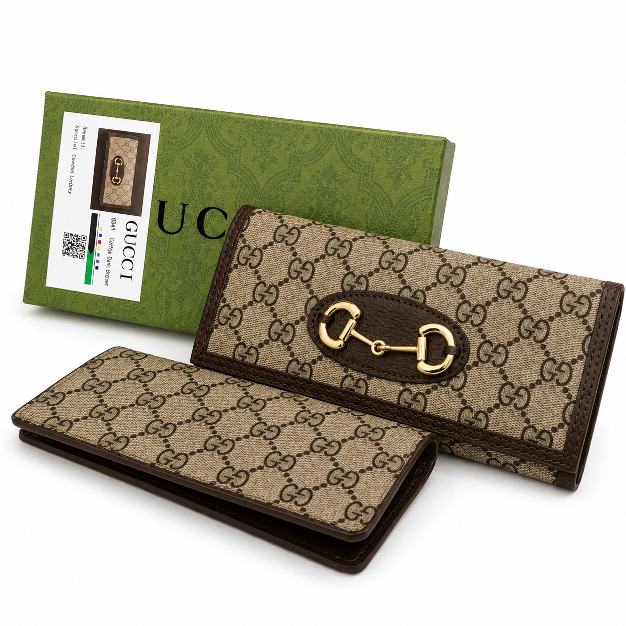 Gucci-Inspired GG Supreme Horsebit Long Wallet
