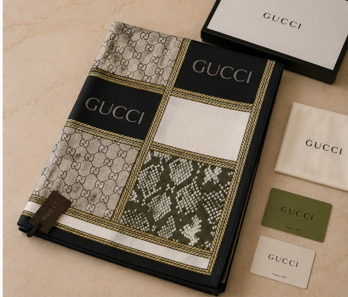 Gucci GG Patchwork Monogram Luxury Women's Scarf