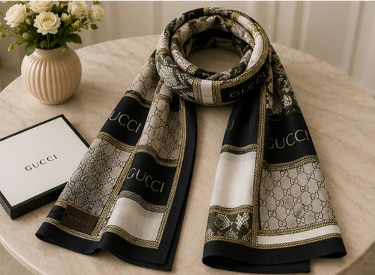 Gucci GG Patchwork Monogram Luxury Women's Scarf