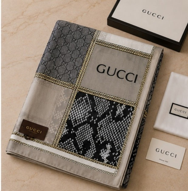 Gucci Snake Print Silk Blend Luxury Stole