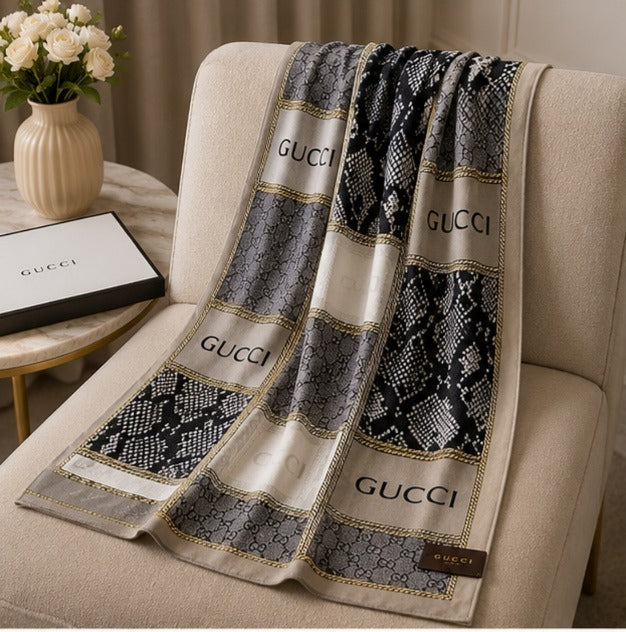 Gucci Snake Print Silk Blend Luxury Stole