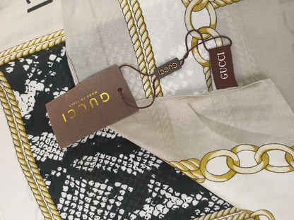 Gucci Snake Print Silk Blend Luxury Stole