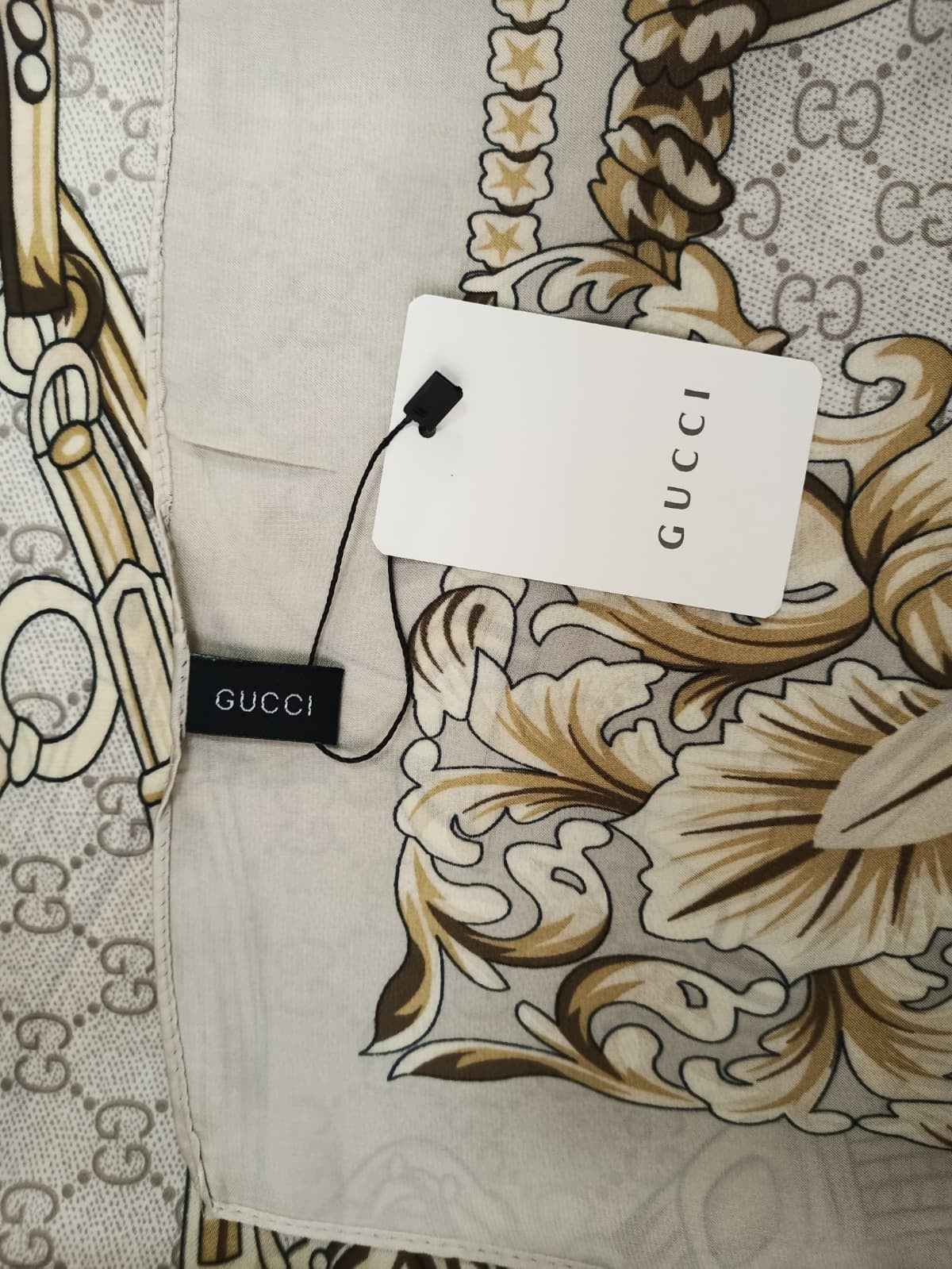 Gucci Horsebit Chain Silk Blend Luxury Stole