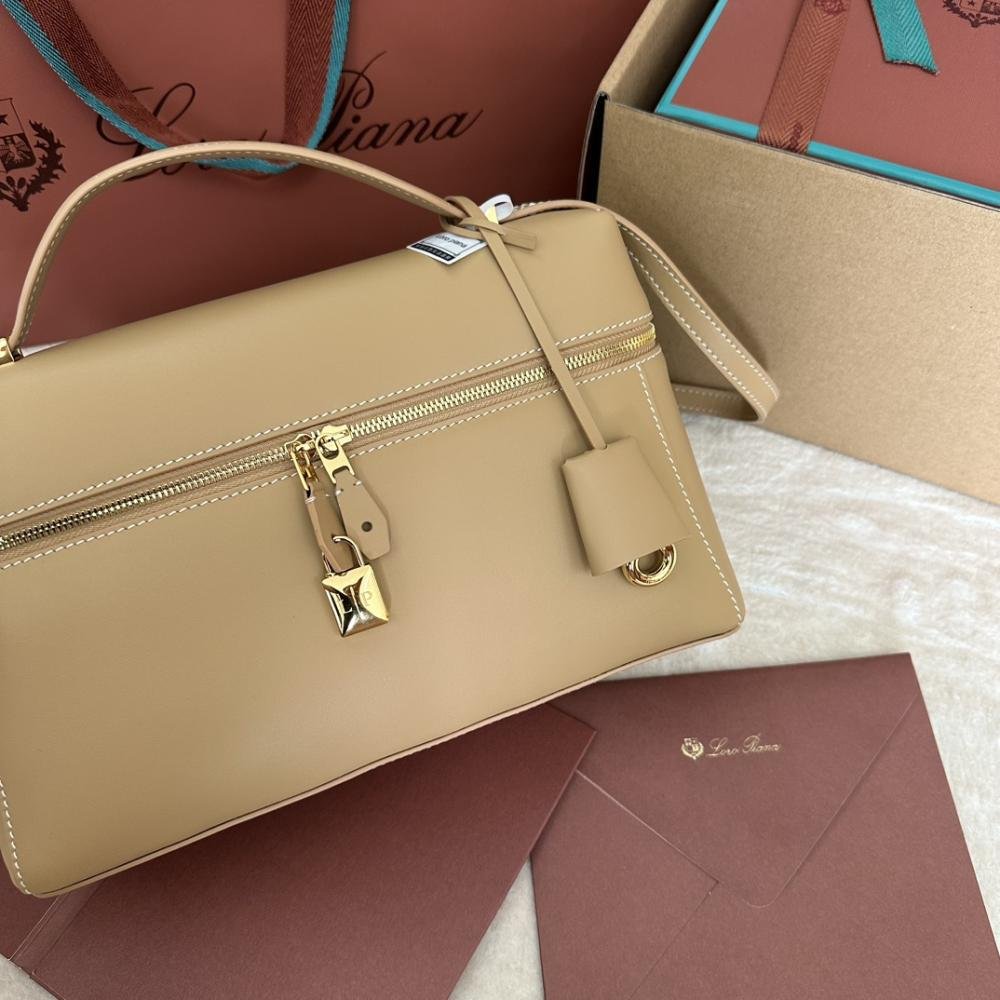 Loro Piana Style Zip Leather Mini Travel Bag