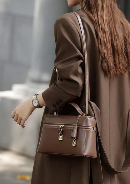 Loro Piana Style Zip Leather Mini Travel Bag