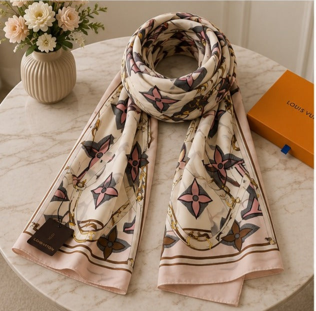 Louis Vuitton Monogram Blossom Silk Blend Luxury Stole