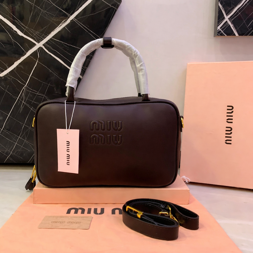 Miu Miu Embossed Logo Top-Handle Shoulder Bag
