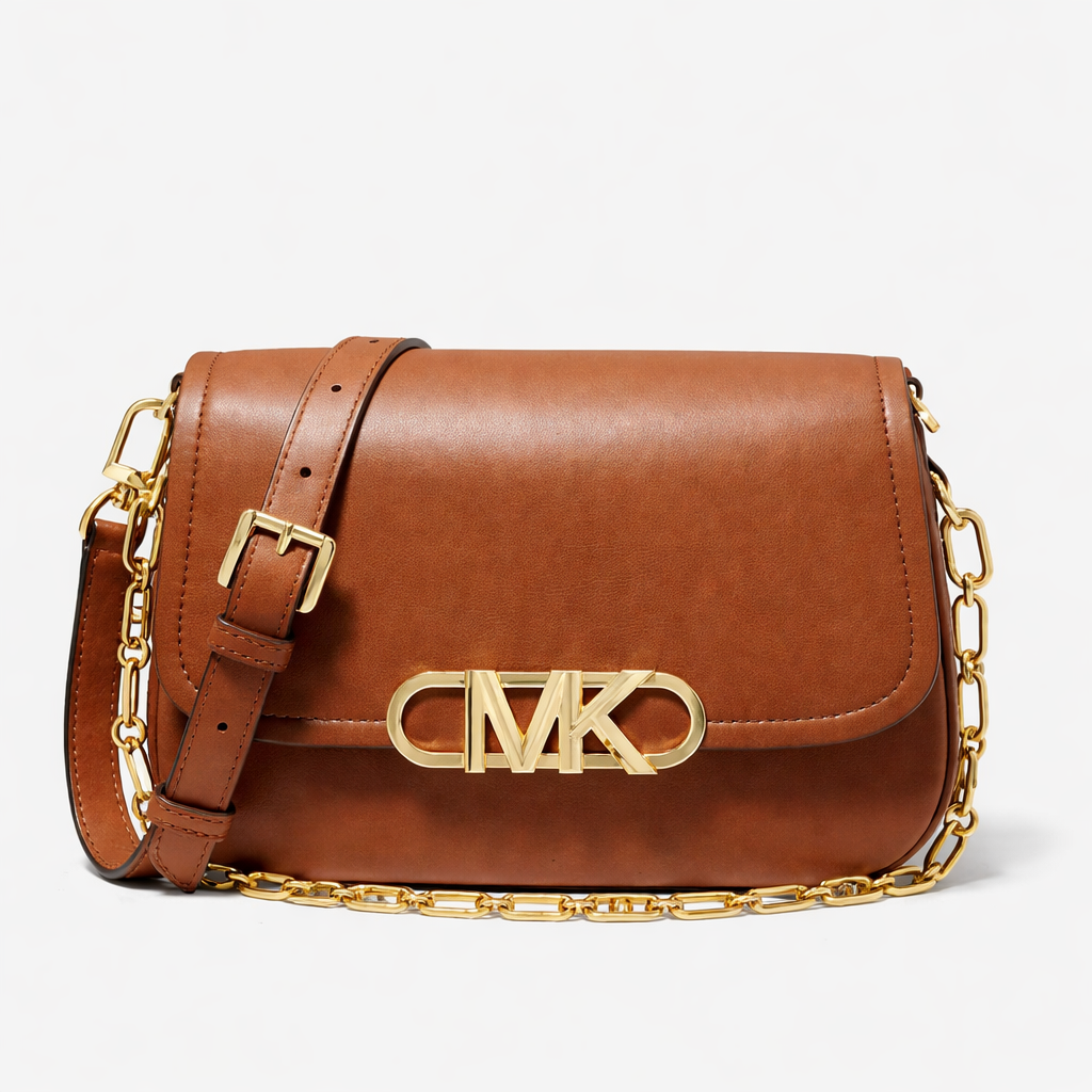 Michael Kors Parker Medium Leather Messenger Bag (Brown)
