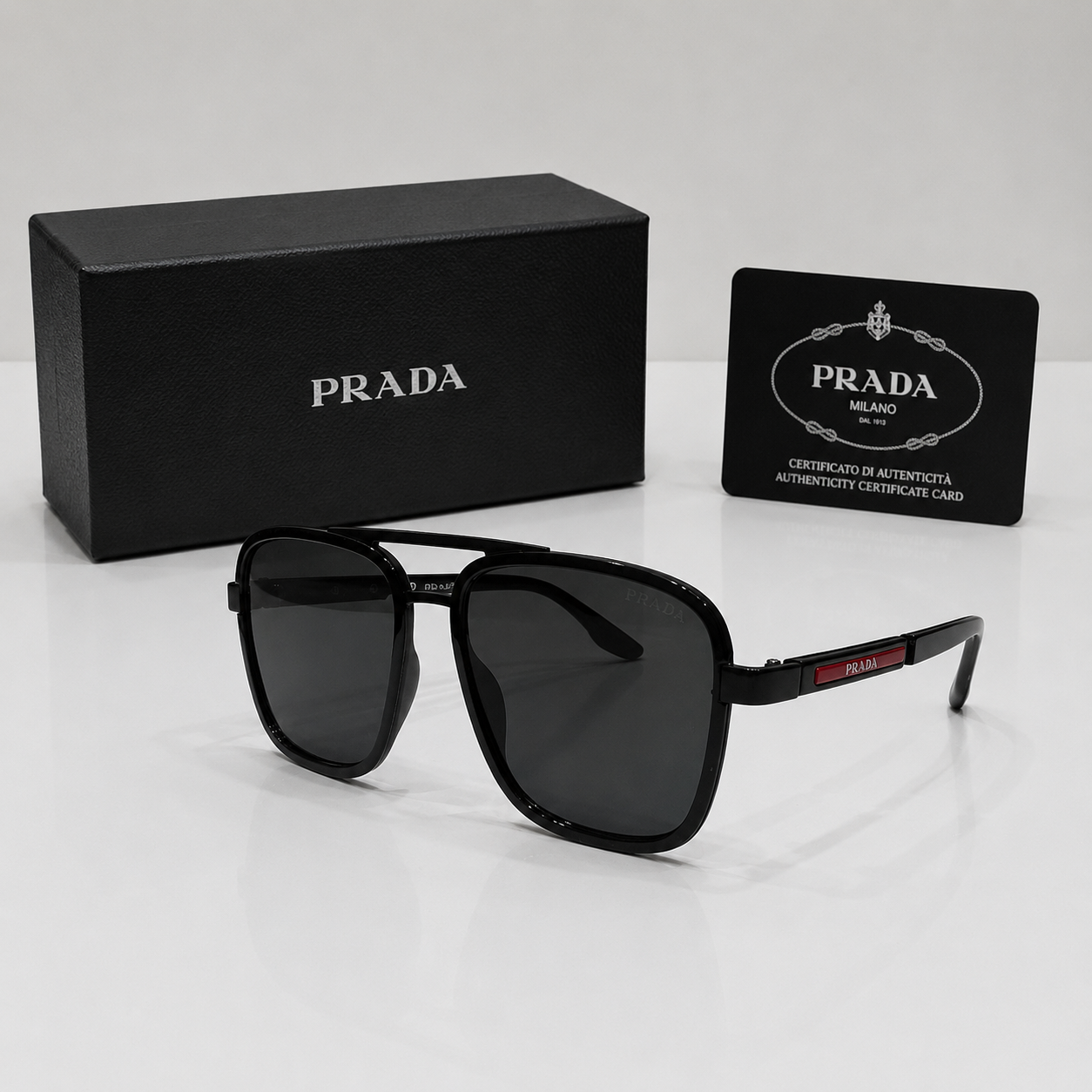 Prada Linea Rossa Square Sunglasses – Black Edition