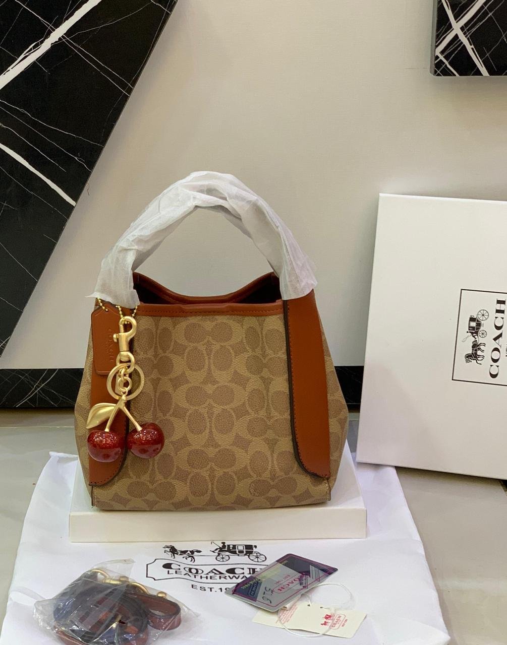 Coach Cherry Charm Mini Hobo Bag