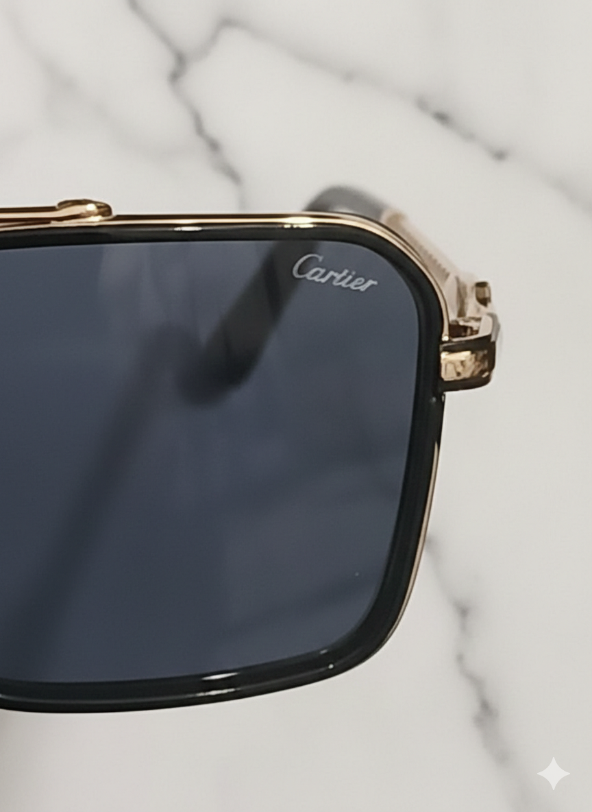 Cartier Rectangular Metal Frame Sunglasses 3