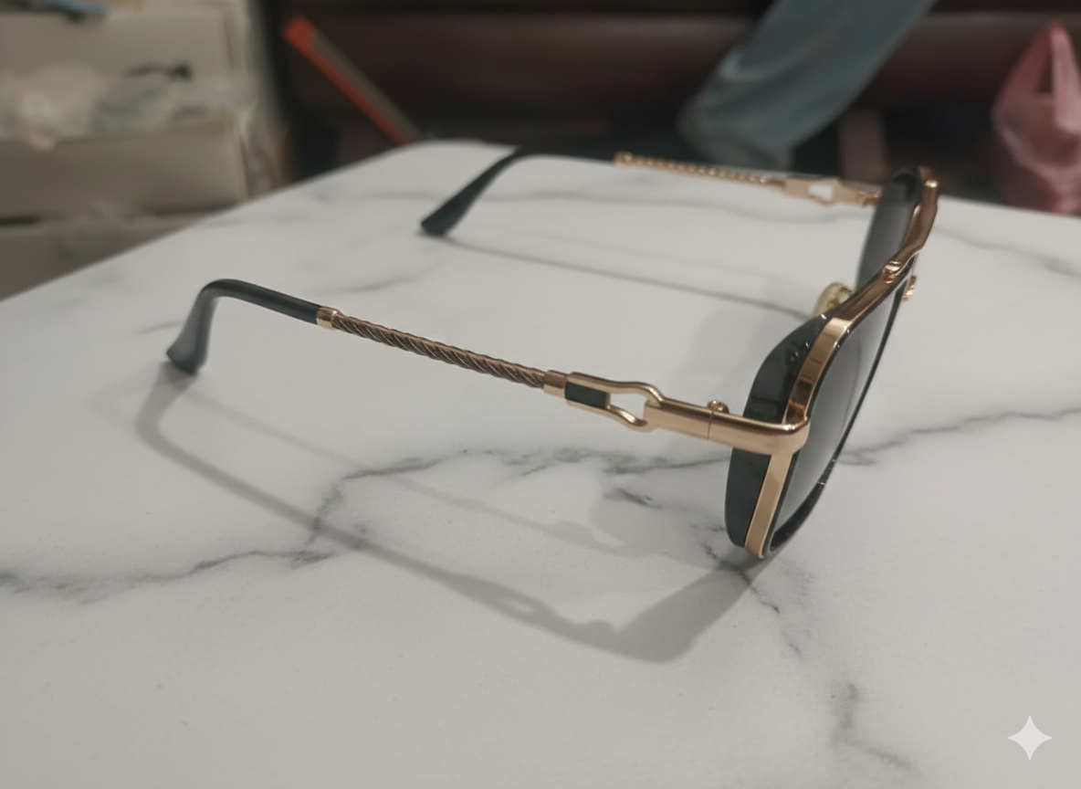 Cartier Rectangular Metal Frame Sunglasses 4